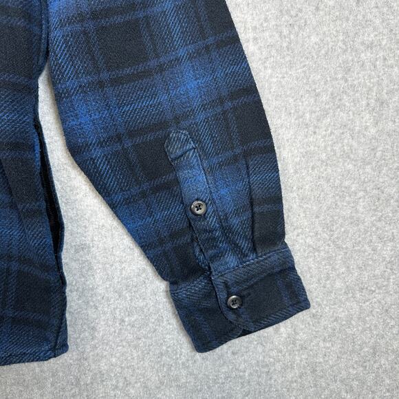 Orvis Shacket Mens 2XL Blue Black Plaid Pockets Heavy Flannel Button Up Outdoor - Picture 4 of 12